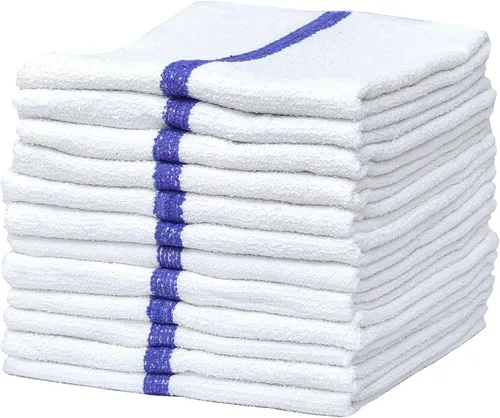 Vista 11 de Pacific Linens Toallas de cocina 100 % algodón, trapos absorbentes para limpiar la encimera, secar a mano platos – gruesas, suaves, duraderas Blanco