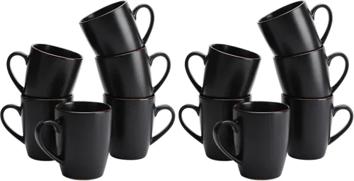 Vista 18 de famiware Venus - Tazas de café para 4, juego de tazas de 12 onzas, taza para beber con asa para café, té, cacao, leche, carbón