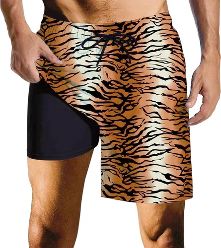 Vista 5 de Bañador para hombre cadena dorada