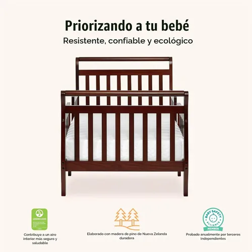 Vista 5 de Cama Infantil Dream On Me modelo Emma, convertible 3 en 1 , Espresso
