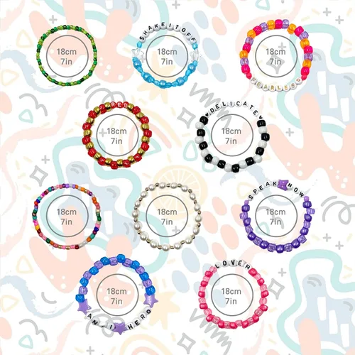 Vista 2 de Gpurplebud Pulseras y calcomanías de amistad, pulseras de cuentas o pulseras de arcilla polimérica, traje inspirado en álbum, regalos para fanáticos