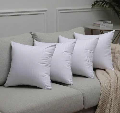 Vista 2 de Paquete de 4 protectores de almohada a prueba de plumas de 22 x 22 pulgadas, fundas impermeables para almohadas cuadradas de plumón de ganso