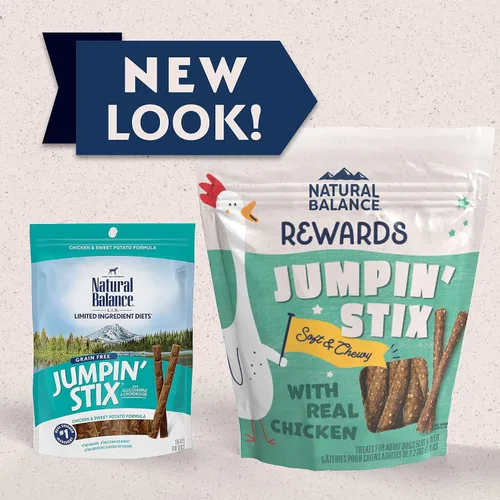 Vista 3 de Natural Balance Premios con ingredientes limitados Jumpin' Stix, golosinas sin granos para perros adultos de todas las razas, receta de pollo, 10
