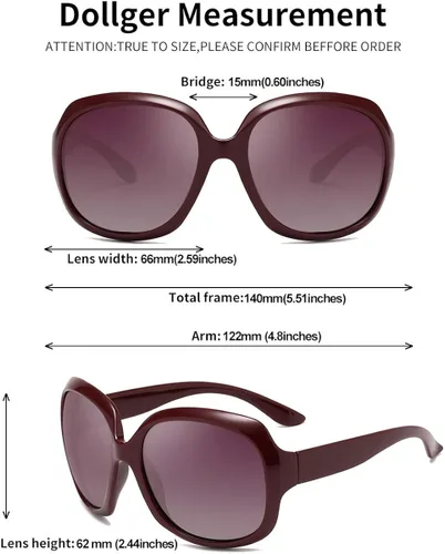 Vista 3 de Gafas de sol polarizadas de gran tamaño para mujer, gafas de sol clásicas de moda, para mujer