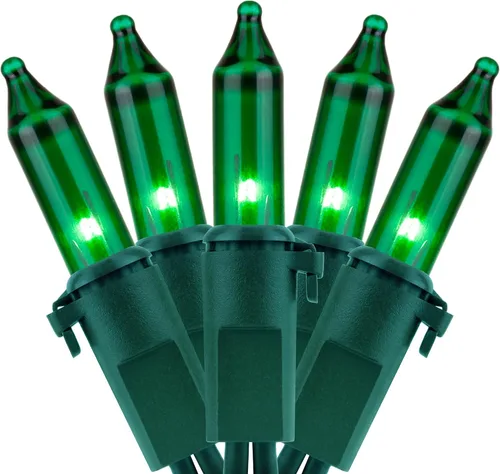 Vista 16 de YULETIME 200 Luces de Navidad Moradas, Paquete de 2 Juegos de 33 Pies, 100 Unidades, Luces de Cadena Incandescentes Certificadas UL