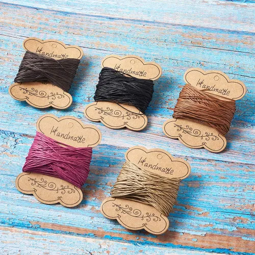 Vista 5 de Craftdady - Hilo encerado, Algodón, 5 colores, 155 yardas, 1mm