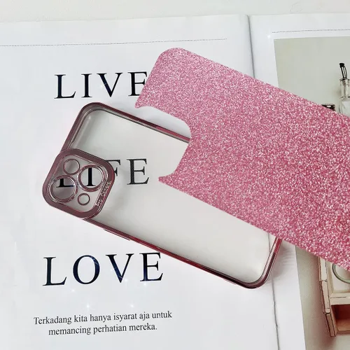 Vista 52 de Funda compatible con iPhone 11 Pro con purpurina, de lujo, linda, flexible, cubierta chapada, protección de cámara, a prueba de golpes, funda