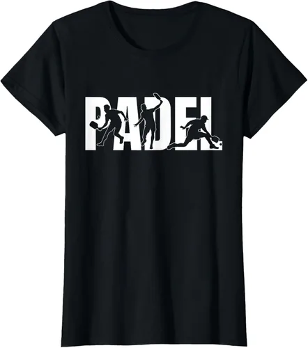 Vista 24 de Camiseta de regalo para amantes de los deportes con silueta de padel