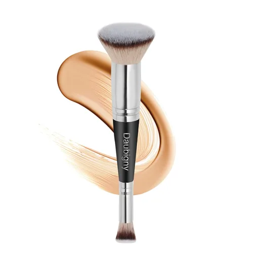 Vista 7 de Daubigny Brochas de maquillaje de doble punta, cepillo corrector perfecto para cualquier aspecto, cepillo de lujo premium redondeado cónico