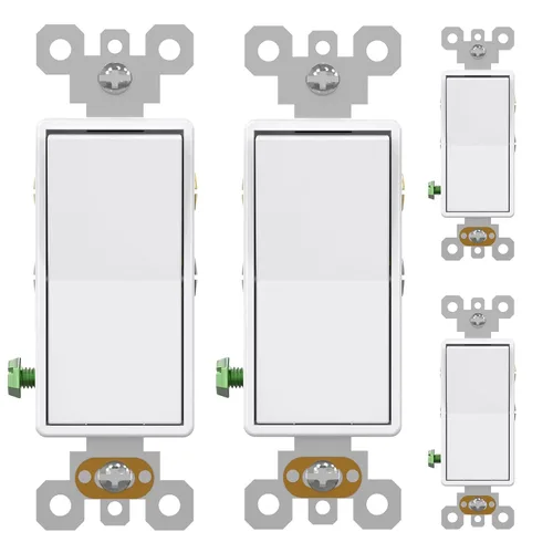 Vista 35 de AIDA Paquete de 1 interruptor de luz basculante Decora de 3 vías, interruptores de luz eléctricos con conexión a tierra automática de 15 amperios