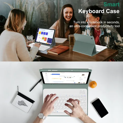 Vista 6 de Funda para teclado para Samsung Galaxy Tab A9 Plus 5G 11 pulgadas 2023 (SM-X210/X216/X218) - Teclado Bluetooth inalámbrico desmontable - Funda