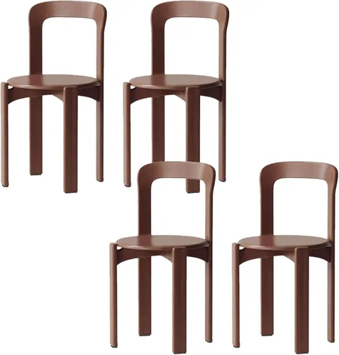 Vista 12 de Silla de comedor moderna y versátil, sillas de cocina con marco de madera apilable, silla lateral sin brazos, taburete para el hogar para habitación