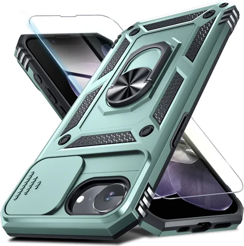 Vista 178 de Janmitta Funda para iPhone 8 Plus/7 Plus/6 Plus, Cubierta de Teléfono con Cubierta Deslizante Integrada para Lente de Cámara + Protector