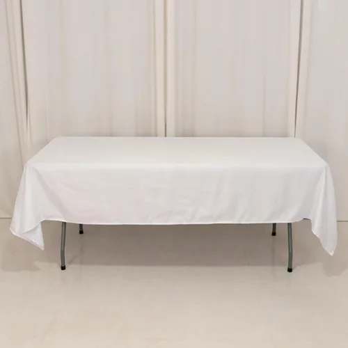 Vista 60 de Efavormart - Mantel rectangular de satén sin costuras, color azul polvoriento, 60 x 126 pulgadas Azul empolvado