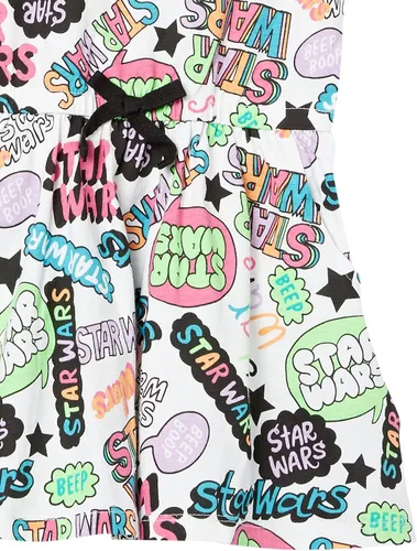 Vista 2 de Spotted Zebra Disney Marvel Star Wars Frozen Vestidos de manga corta para niñas princesas paquete de 2