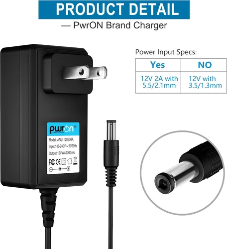 Vista 2 de Adaptador de CA a CC de 12 V, cargador de cable de alimentación compatible con extractor de leche eléctrico Spectra S1 / S2 / SPS100 / SPS200 / 9