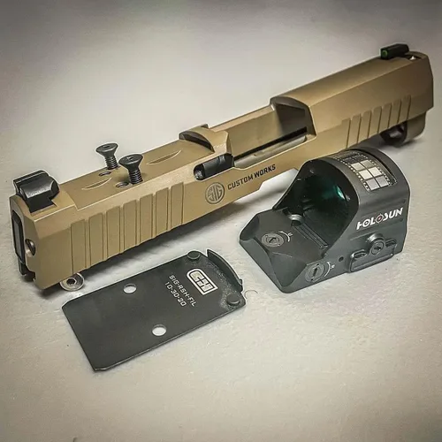 Vista 6 de C+H Placa adaptadora de óptica de precisión para SIG P320 RX/Pro Series con Romeo 1 Pro Optic Ready Cut y Trijicon RMR/SRO/RCR, Holosun