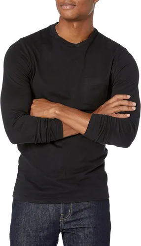 Vista 11 de Amazon Essentials - Camisa de manga larga con corte entallado para hombre, estilos con bolsillo y sin bolsillo Negro