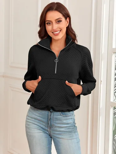 Vista 2 de SENFURE Sudadera de manga larga con un hombro para mujer, con estampado divertido y delgado, para otoño