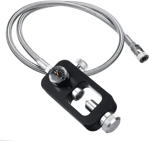 Vista 2 de Adaptador de buceo de válvula DIN 4500psi PCP Paintball HPA de alta presión Estación de llenado de tanque