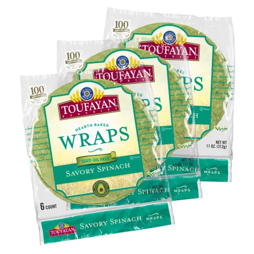 Vista 8 de Toufayan - Envolturas de tortilla KETO - 0.00 oz de carbohidratos netos, sin azúcar, 0.39 oz de fibra y 0.18 oz de proteína por envoltura, paquete