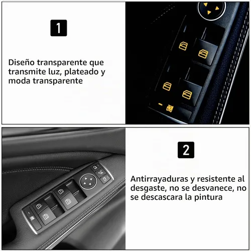 Vista 5 de Moonlinks Cubiertas de botón para interruptor de ventana eléctrica de puerta interior, repuesto compatible con Mercedes Benz A B C E G GLA CLA GLK