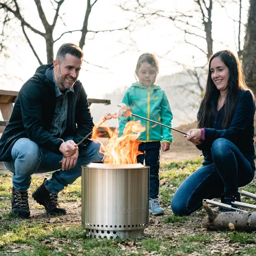Vista 6 de Solo Stove Ranger con soporte portátil para exteriores, fogata de acero inoxidable para quemar madera y bajo humo, grandes hogueras para exteriores
