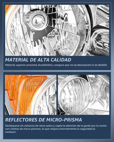 Vista 4 de Nilight - Conjunto de faros delanteros para Honda CRV (CR-V) 2007 2008 2009 2010 2011, carcasa cromada, reflector ámbar Cromo