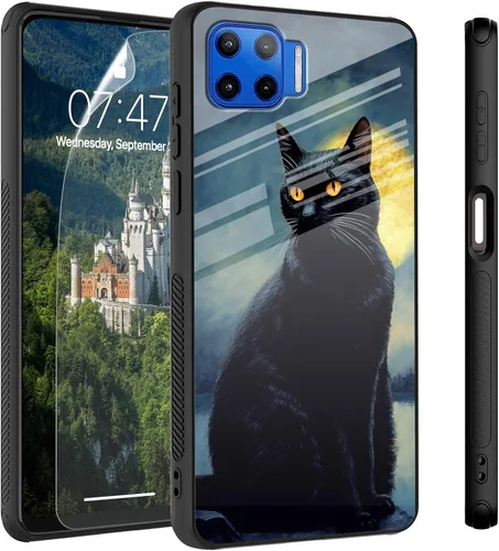 Vista 61 de Funda para Motorola Moto Edge 2022, cubierta trasera de vidrio templado con protector de pantalla, funda protectora a prueba de golpes para Motorola