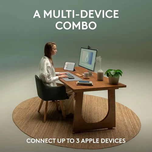 Vista 3 de Logitech Pebble 2 Combo para Mac, Teclado y Mouse Inalámbricos, Delgado, Silencioso y Portátil, Personalizable, Mouse y Teclado Bluetooth