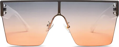 Vista 16 de Allarallvr Gafas de sol cuadradas de gran tamaño para mujeres hombres vintage de moda clásica gafas de sol de sol para mujer AR82087