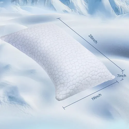 Vista 9 de Almohadas para dormir de lado para adultos, almohada cervical para dormir de lado, almohada refrescante con diseño ergonómico, almohadas ajustables