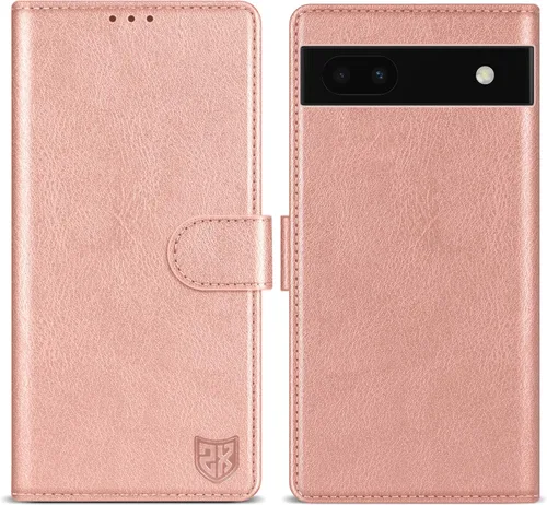 Vista 12 de ZZXX Funda tipo cartera para Google Pixel 6a con bloqueo RFID, ranura para tarjetas, función atril, cierre magnético, funda protectora de cuero