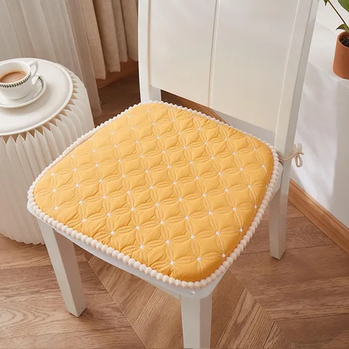Vista 11 de Cojín para silla con lazos para sillas de comedor, almohadillas de espuma viscoelástica texturizadas suaves y cómodas para sillas de cocina con Azul