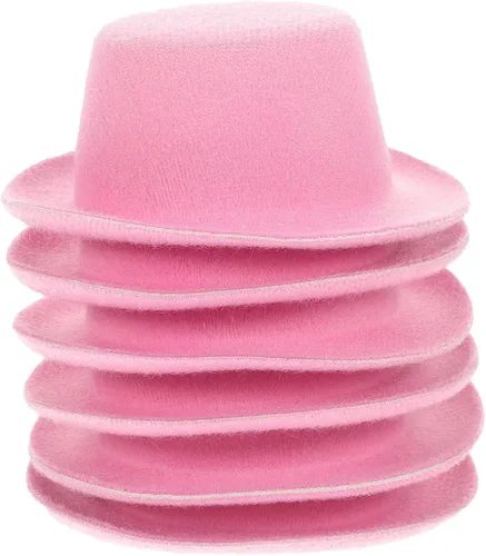 Vista 10 de Sombreros de muñeco de nieve para manualidades, 6 mini topsombreros, 3.54 x 1.18 pulgadas, sombreros de tela en miniatura de Navidad, accesorios