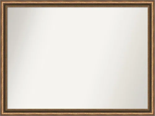 Vista 216 de Amanti Art Espejo de baño de bronce para sobre fregadero, 24 x 24 pulgadas, espejo de tocador cuadrado estrecho de bronce Manhattan, marco de madera