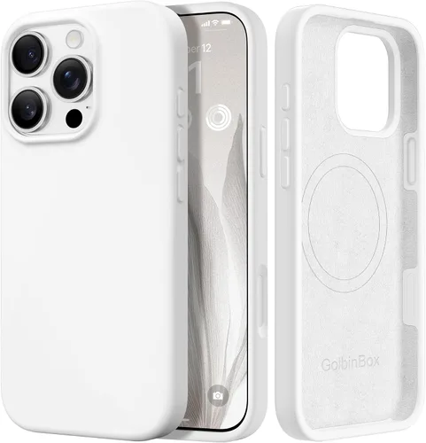 Vista 18 de GolbinBox Funda magnética para iPhone 17, compatible con MagSafe, cubierta de silicona integrada para control de cámara, funda de silicona líquida a