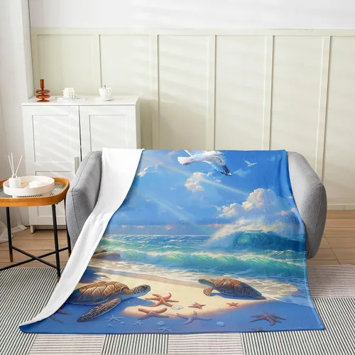 Vista 16 de Manta de franela de pulpo de 40 x 50 pulgadas, cálida y ligera, diseño de dibujos animados 3D, manta sherpa de franela moderna de aventura oceánica