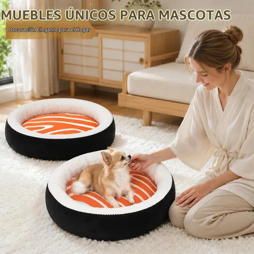 Vista 6 de Cama de sushi para gatos, cama calmante para perros pequeños, 21 B-Sushi