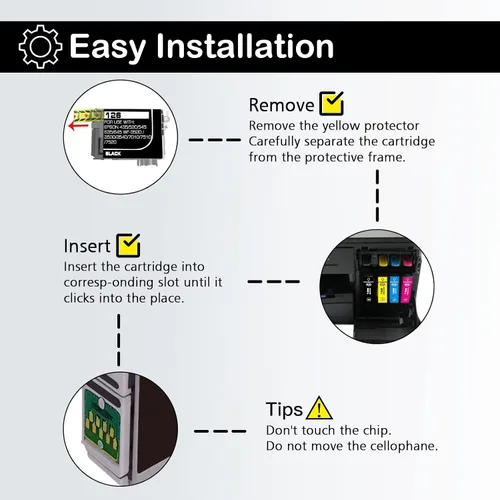 Vista 3 de Paquete de 2 cartuchos de tinta de repuesto T126 para Epson 126 T126 para Workforce 435 520 545 635 645 845 WF-3520 WF-3530 WF-3540 WF-7010 WF-7510