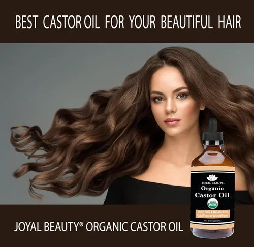 Vista 8 de JOYAL BEAUTY Aceite de ricino orgánico certificado por USDA (4 onzas). Botella de vidrio 100% puro prensado en frío sin hexano sin refinar. Pestañas