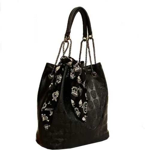 Vista 2 de Bolso de hombro Hobo de piel sintética con estampado de calavera para mujer con regalo