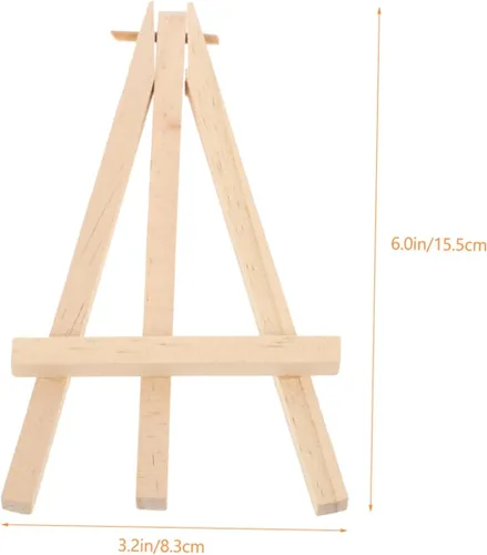 Vista 8 de 2 mini caballete de madera para exhibir trípodes plegables para tarjetas, fotos, coleccionables, caballete de mesa para clases de arte