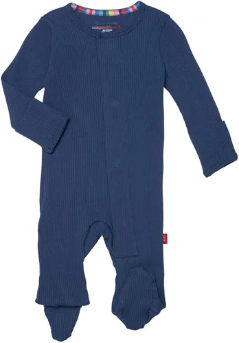 Vista 13 de Magnético Me Pijamas con piecitos de modal suave para bebé con cierre magnético rápido Pijama para niños y niñas, recién nacido a 24 meses