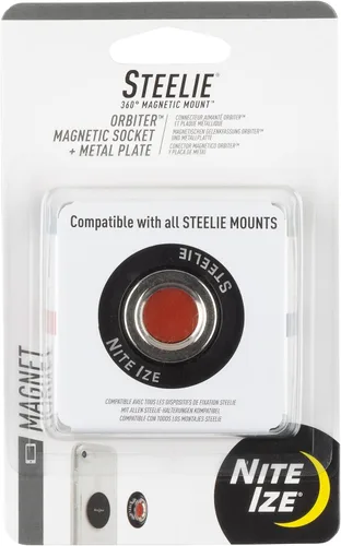 Vista 11 de Nite Ize Steelie Orbiter Plus - Zócalo magnético y anillo de metal - Soporte de salpicadero para coche con montaje magnético - Soporte