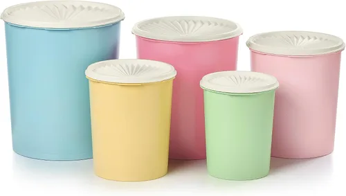 Vista 9 de Tupperware One Touch Reminder Canisters - Juego de 4 recipientes para almacenamiento de alimentos, apto para lavavajillas y sin BPA