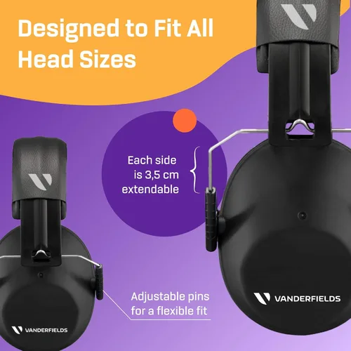 Vista 7 de Vanderfields Auriculares de Protección Auditiva - 26dB - Protección Auditiva para Tiro de Rango - Orejeras con Cancelación de Ruido para Adultos
