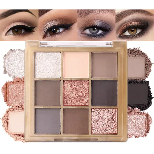 Vista 42 de CAKAILA Paleta de sombra de ojos mate de 10 colores, color gris y gris topo, paleta de sombra de ojos neutra, paleta de maquillaje de larga