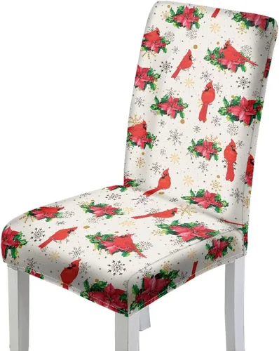 Vista 11 de HUGS IDEA Juego de 2 fundas para sillas de comedor con campanas de Navidad, lavables, fundas elásticas para sillas Parsons, fundas protectoras