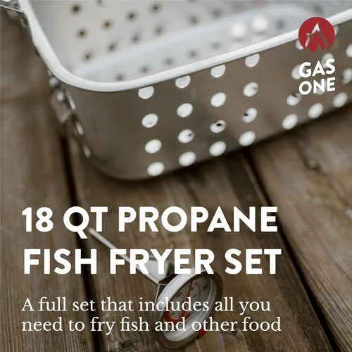 Vista 2 de Gas One Freidora Doble con 2 Canastas Quemadores de Propano para Cocinar al Aire Libre – Olla de Aluminio Resistente de 18Qt Freidora Profunda
